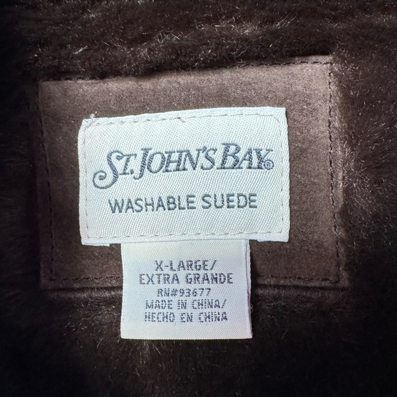 Vintage St. Johns Bay Hooded Faux Fur Lined Washable Suede Coat in Brown Size XL - Picture 7 of 11